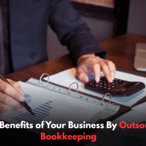 Team reviewing financial reports for outsource bookkeeping.