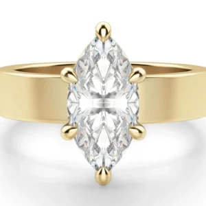 marquise engagement ring with wedding band