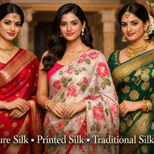 Silk sarees for women showcasing pure silk