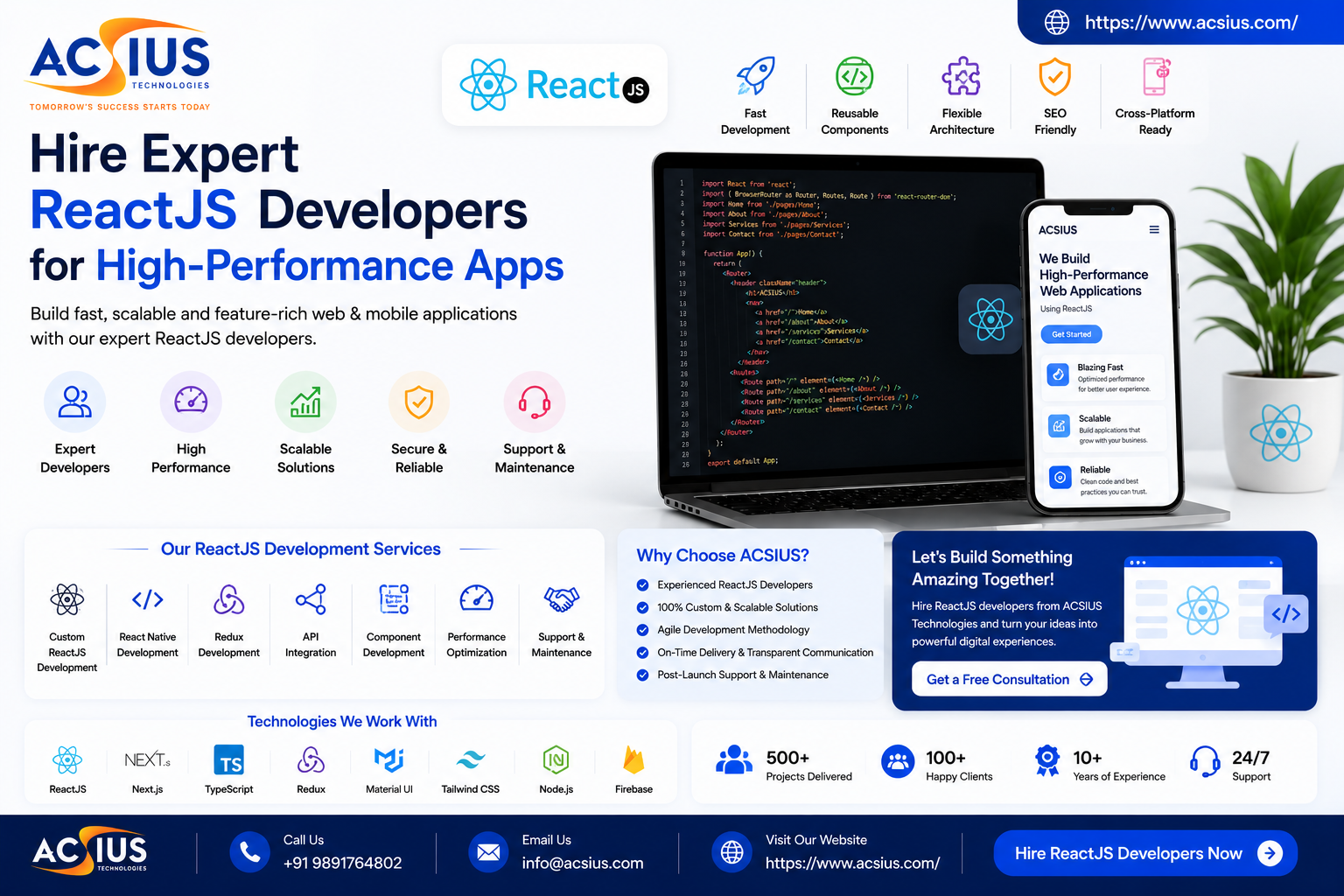 Hire Expert ReactJS Developers for High-Performance Apps