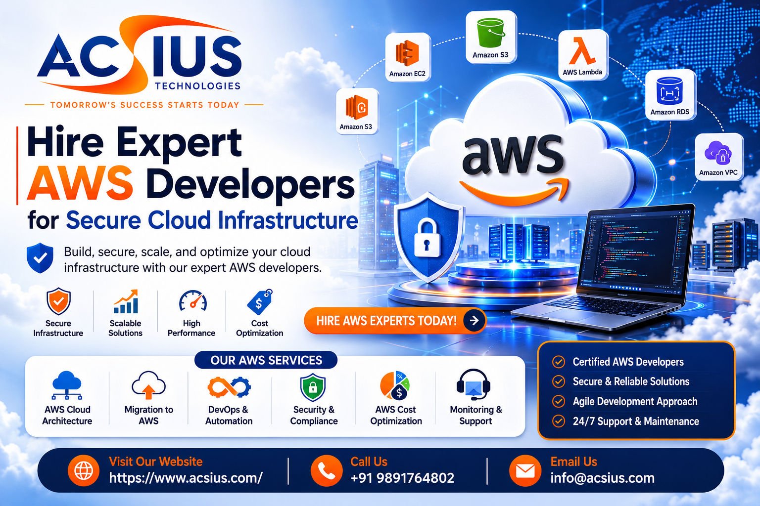 Hire Expert AWS Developers for Secure Cloud Infrastructure
